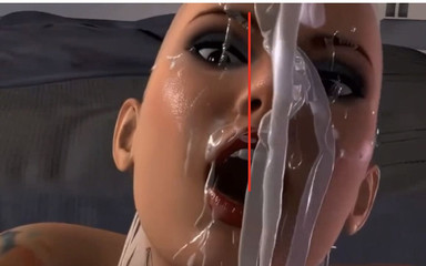 Ai Generated Hypersexual Slut Cum While Sucking and Fucking.