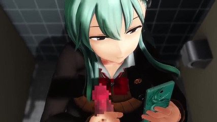 Emotionless Girl Handjob in the Toilet