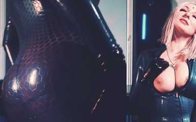 Latex Rubber Fetish Video with Big Ass and Perfect Natural Tits MILF Arya Grander