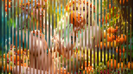 Beautiful Elf Girls with Aws, Fruit of Hawthorn