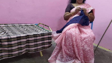 Tamil Aunty Was Sitting on the Chair and Working I Gently Stroked Her Thigh and Sucked so Many Breasts and Had Hot Sex with Her