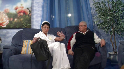 Mature nurse is draining old man's cock before getting screwed