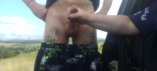 The Bitch Saw My Dick and Began to Masturbate It Until I Cum