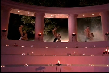 Cute and sexy celebrities having an intense scene on a shoot