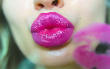 Shiny plump purple kiss