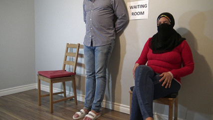 Married Arab Woman Gets Cumshot in Waiting Room