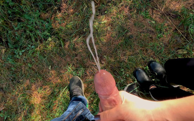 Naughty Nature Handjob - Outdoor Male POV Handjob Huge Cum