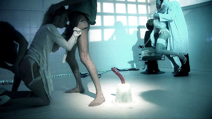 Slut in a straightjacked has hot threesome with two doctors