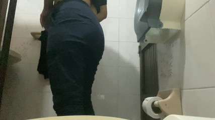 Nurse Pissing in Hospital Bathroom