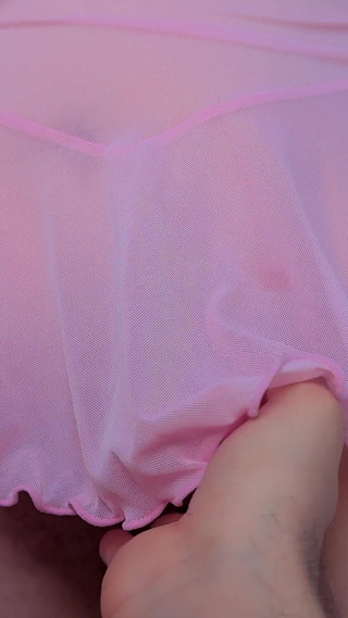 Wife with Hairy Pussy Tempts Husband in Transparent Blouse.