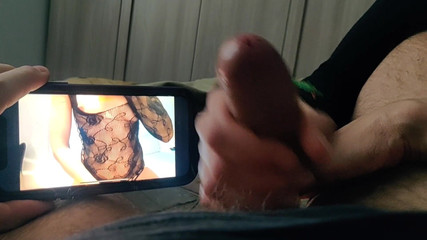 My Sexy Wife Sent Me Her Porn Video and We Watch It Togrther Masturbating. Jerk Me off Untill I Cum!