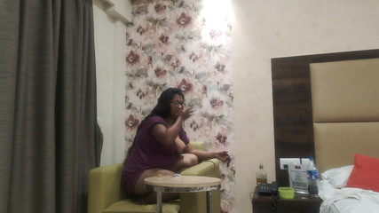 Curvy Indian Girl Plays with per Pussy on the Chair