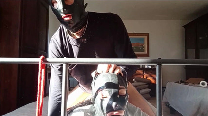 Bound in a Bed I Have All My Holes Roughly Fucked by a Big Cock Front View