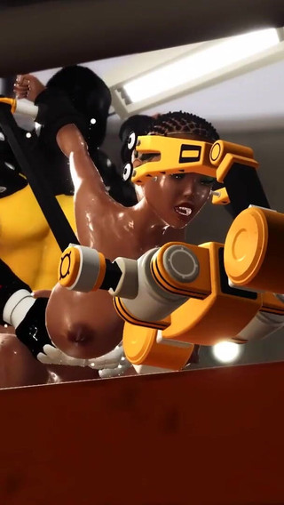 Fuck me hard. Sex with a sci-fi android in the lab