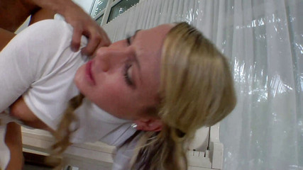 Hot girl playing piano gets fucked by a sweaty worker