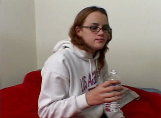 Cute teen with big ass rides big dong at the casting