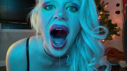 Sultry Silvea Playing Under Christmas Tree