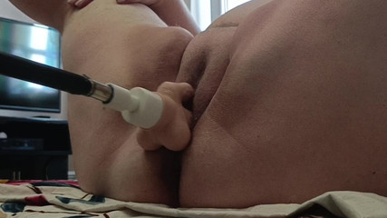 Girlfriend's Big Pussy and Sex Machine