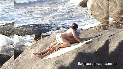 Hot wife cheating on her husband on the beach