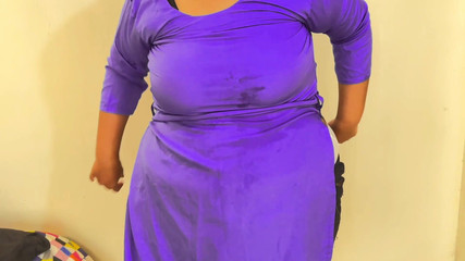 Wearing bra, panty and uniform before going to college