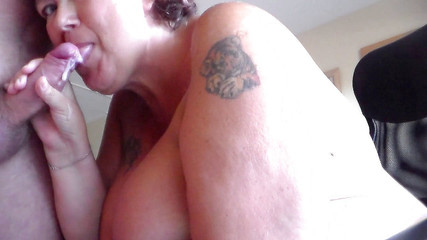 John cums when Jen gives him a blowjob