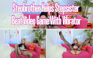 Stepbrother Helps Stepsister Beat Video Game with Vibrator