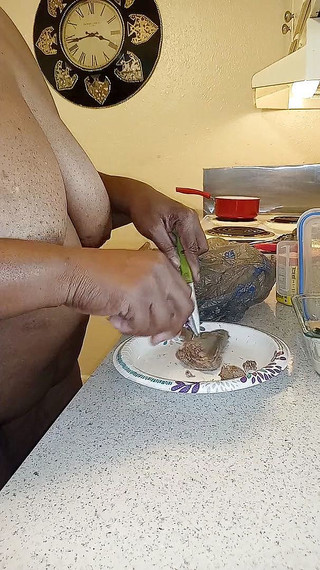 Naked dinner by cougar