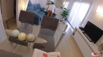 Stepmom Gets Fucked and Gets Cum in Her Ass From Stepson When She Gets Stuck on the Couch