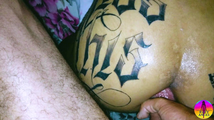 Tattoo artist assisted the client Nick and gave the client an anal bonus