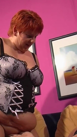 Redhead Milf gets horny, sucks cock and plays dildo