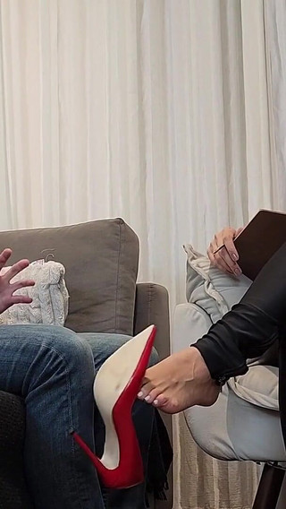 Shrink Seduces Patient with Her Sexy Feet High Heels Stilettos - Foot Fetish - Foot Worship