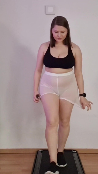 Trying on Sheer Shorts & Walking on Treadmill in Sneakers While Sharing My Fantasies About You