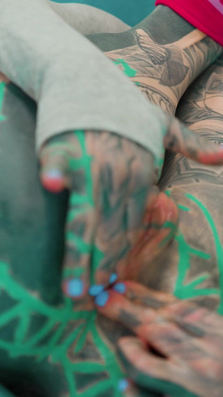 Skinny Tattoo Girl Plays with Her Anal Hole - Sextoy Masturbation