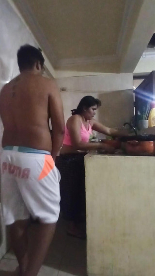 Employee Fucked in the Kitchen When My Wife Is Distracted