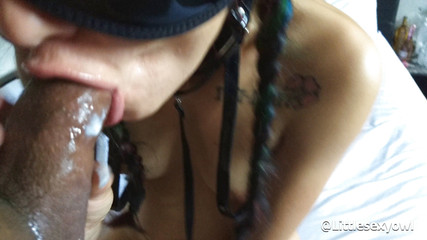 Wow! She knows how to make it nice. Amazing teen. Royal blowjob. A cute classmate asks to fuck her mouth!