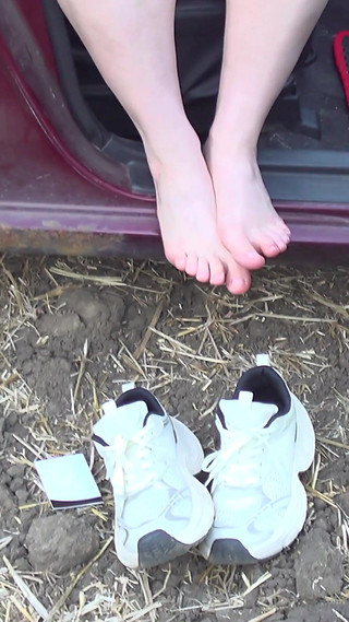 Hot Sexy Brunette with Big Tits Masturbates in the Car with Vibrator