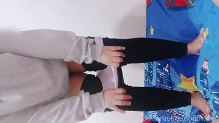 Hijab Girl Massages While Sucking