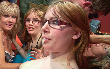 Cumming over the teen and mature at the gangbang