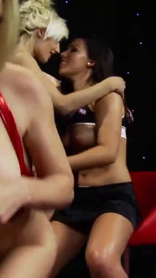 An orgy between lesbians licking and masturbating their pussies