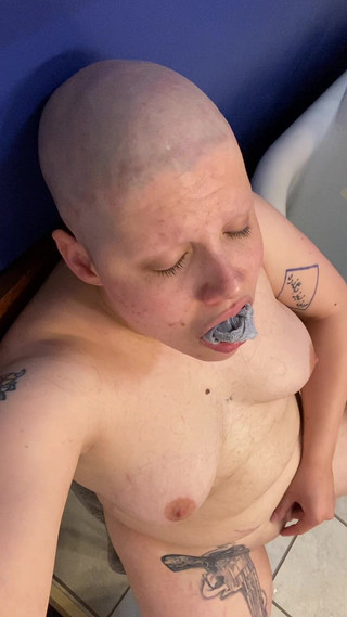 Hairless whore: going completely bald and browless with a fetish self humiliation headshave