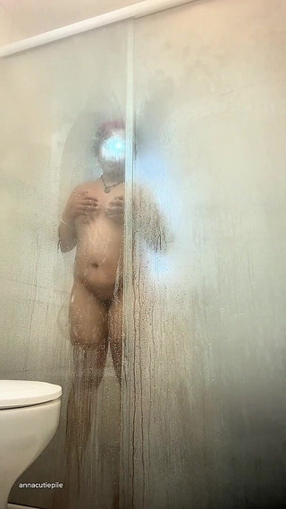 BBW Ebony Shower Tease Showing Big Ass and Big Boobs Naked