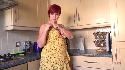 AuntJudysXXX - 64yo GILF housewife Mrs. Linda sucks your cock in the kitchen
