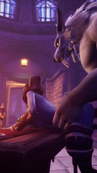 Werewolf takes night elf from behind