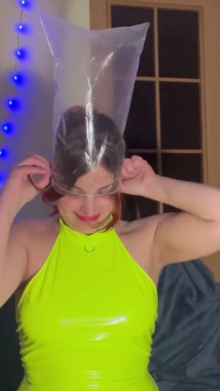 Plastic Bag Domination in Latex Minidress POV