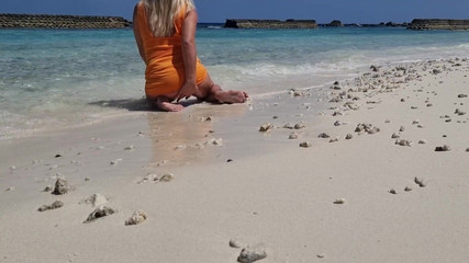 Playing Doggystyle on Beach Forget Dress Panties