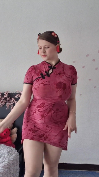 Cherry Blossom Grwm, Soft and Sensual Tease in a Cheongsam
