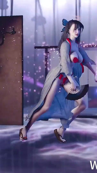 3D Sexy Japanese Stripper Naked Her Big Boobs