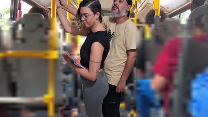 Slutty Student Gets Cumshot on the Bus