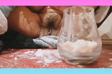 Kilos creamy cum Lumps inflate my holes