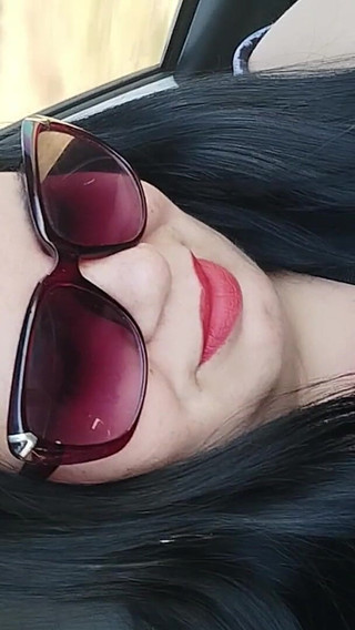 Traveling Stepmom, Just Fans in Slow Motion, in the Car